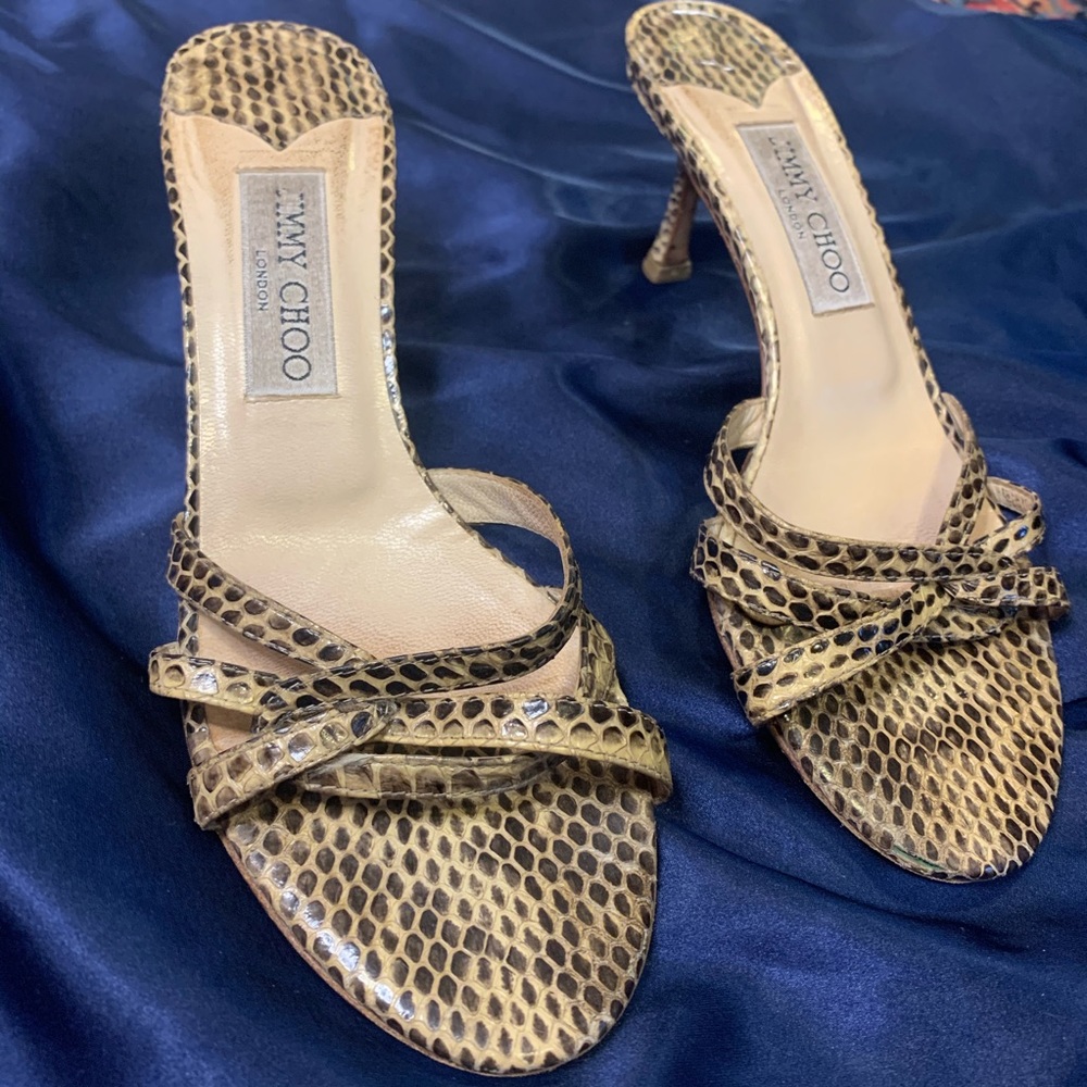 Jimmy Choo snakeskin kitten heels